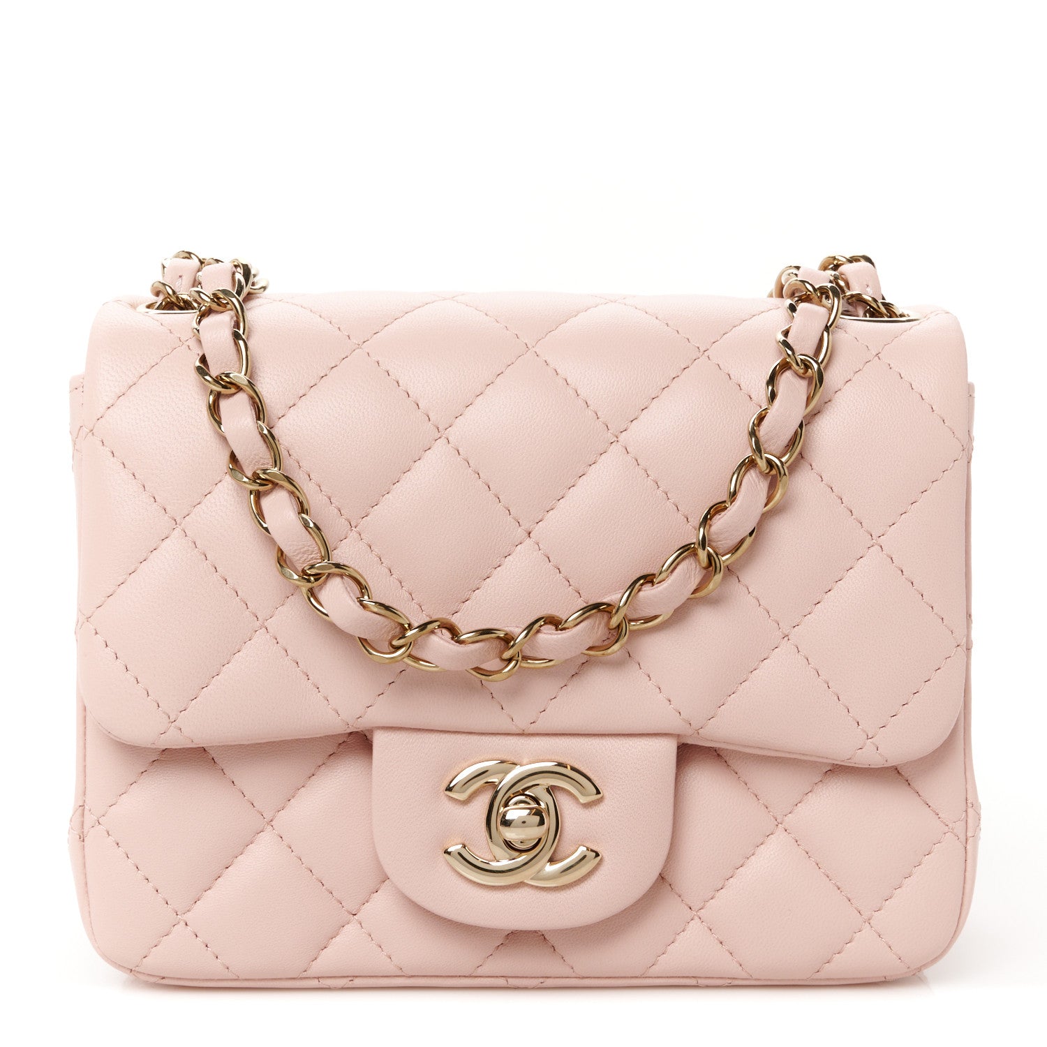 Chanel Lambskin Quilted Mini Square Flap Light Pink 1 of 13
