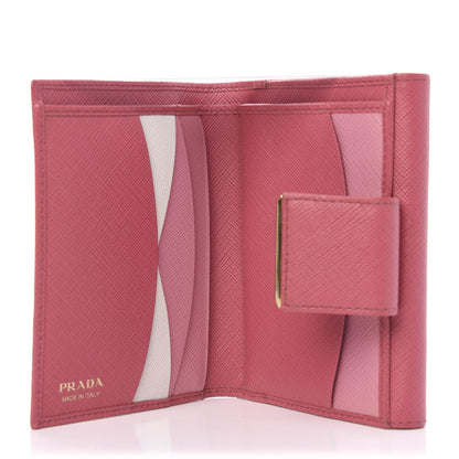 Prada Saffiano Multicolor Compact Wallet Peonia Begonia 5 of 10