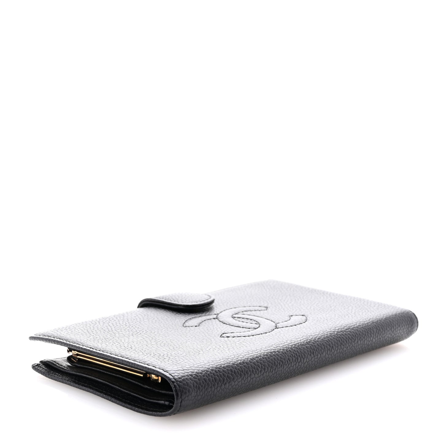 Caviar Timeless CC Zipped Pocket Wallet Black
