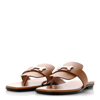 Hermes Calfskin Womens Galerie Sandals 39 Gold 4 of 10