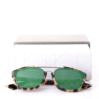 Christian Dior Abstract Square Mirrored Sunglasses Spotted Havana Green 8 of 8