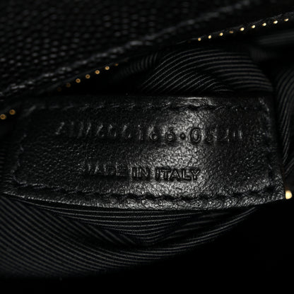 Saint Laurent Grain De Poudre Textured Mixed Matelasse Large Triquilt Monogram Satchel Black 7 of 12