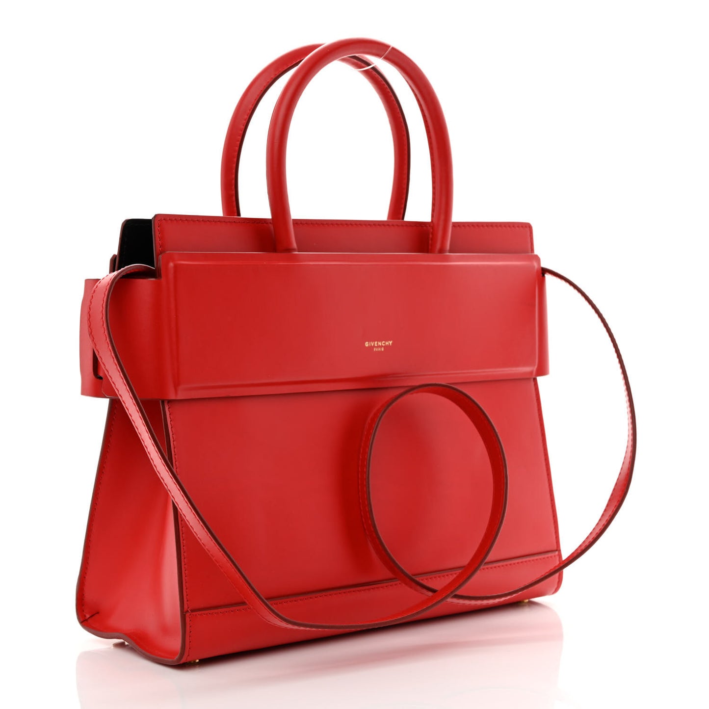 Smooth Calfskin Small Horizon Satchel Red