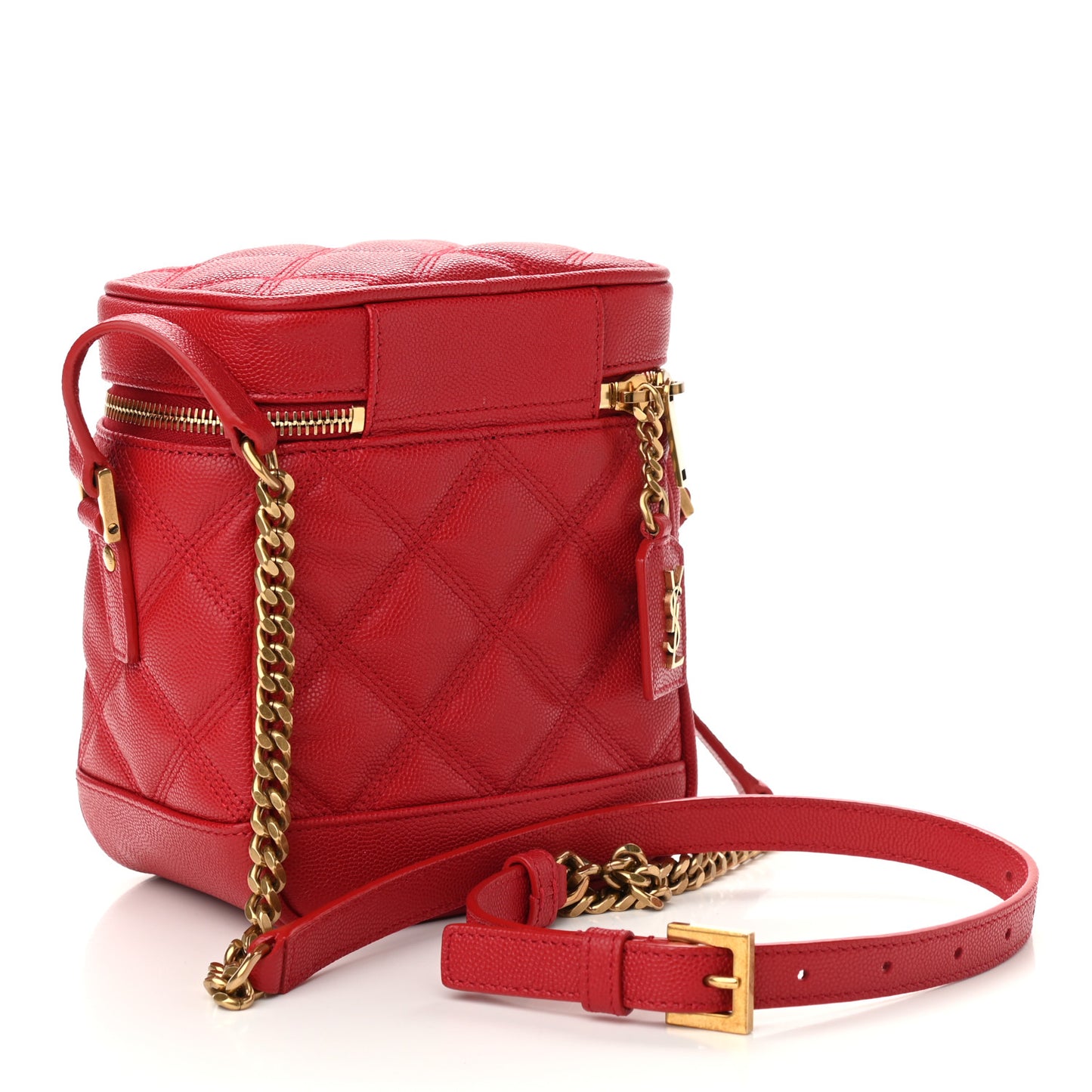 Grain de Poudre Quilted 80's Vanity Bag Red