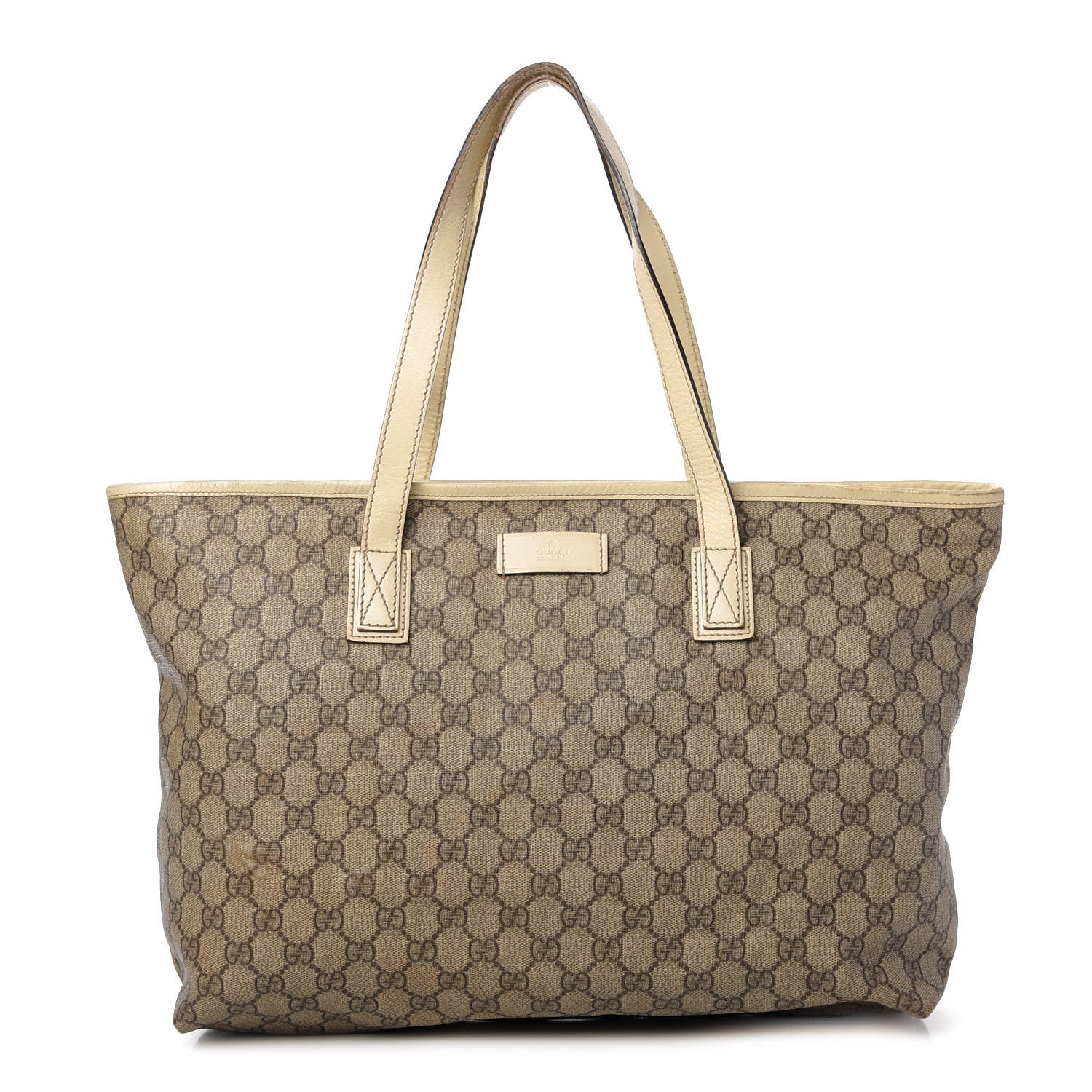 Gucci GG Supreme Monogram Medium Zippered Shopping Tote Off White 1 of 12