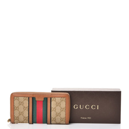 Gucci Monogram Web Rania Zip Around Wallet Khaki 12 of 12