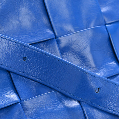 Bottega Veneta Paper Calfskin Maxi Intreccio Cassette Crossbody Bag Cobalt 13 of 15