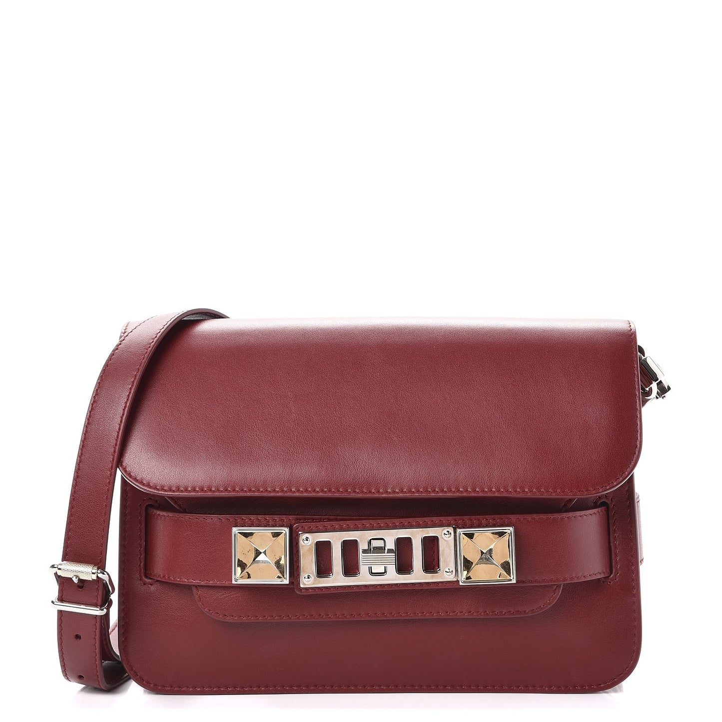 Smooth Calfskin Mini PS11 Classic Shoulder Bag Garnet