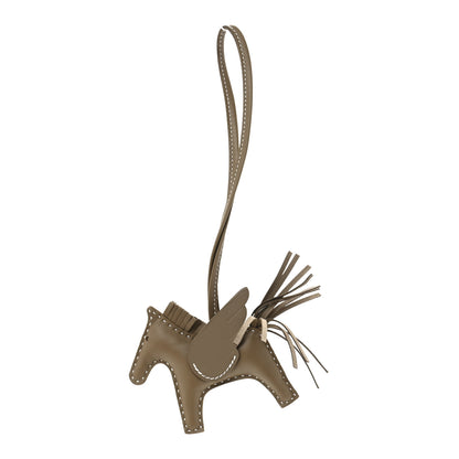 Hermes Milo Lambskin Grigri Rodeo Pegase Horse Bag Charm PM Etoupe 1 of 5