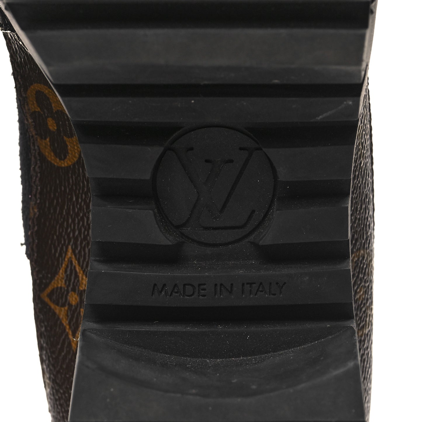 Suede Calfskin Monogram Laureate Platform Desert Boots 37.5 Black