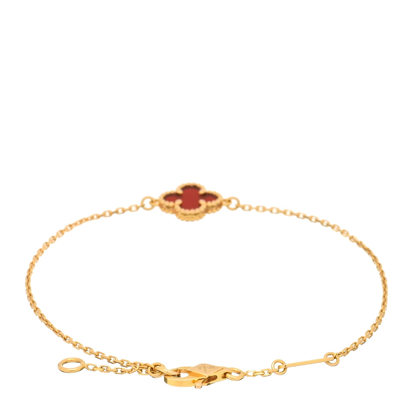 18K Rose Gold Carnelian Sweet Alhambra Bracelet