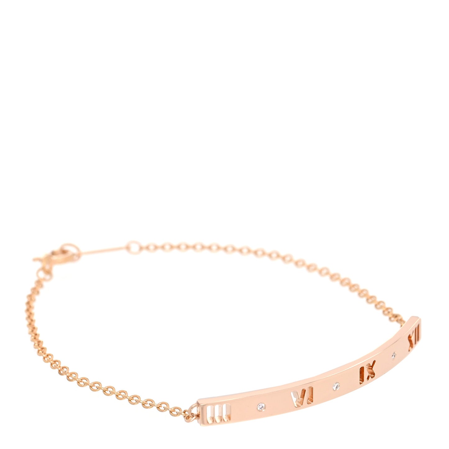 18K Rose Gold Diamond Atlas Bar Pierced Bracelet