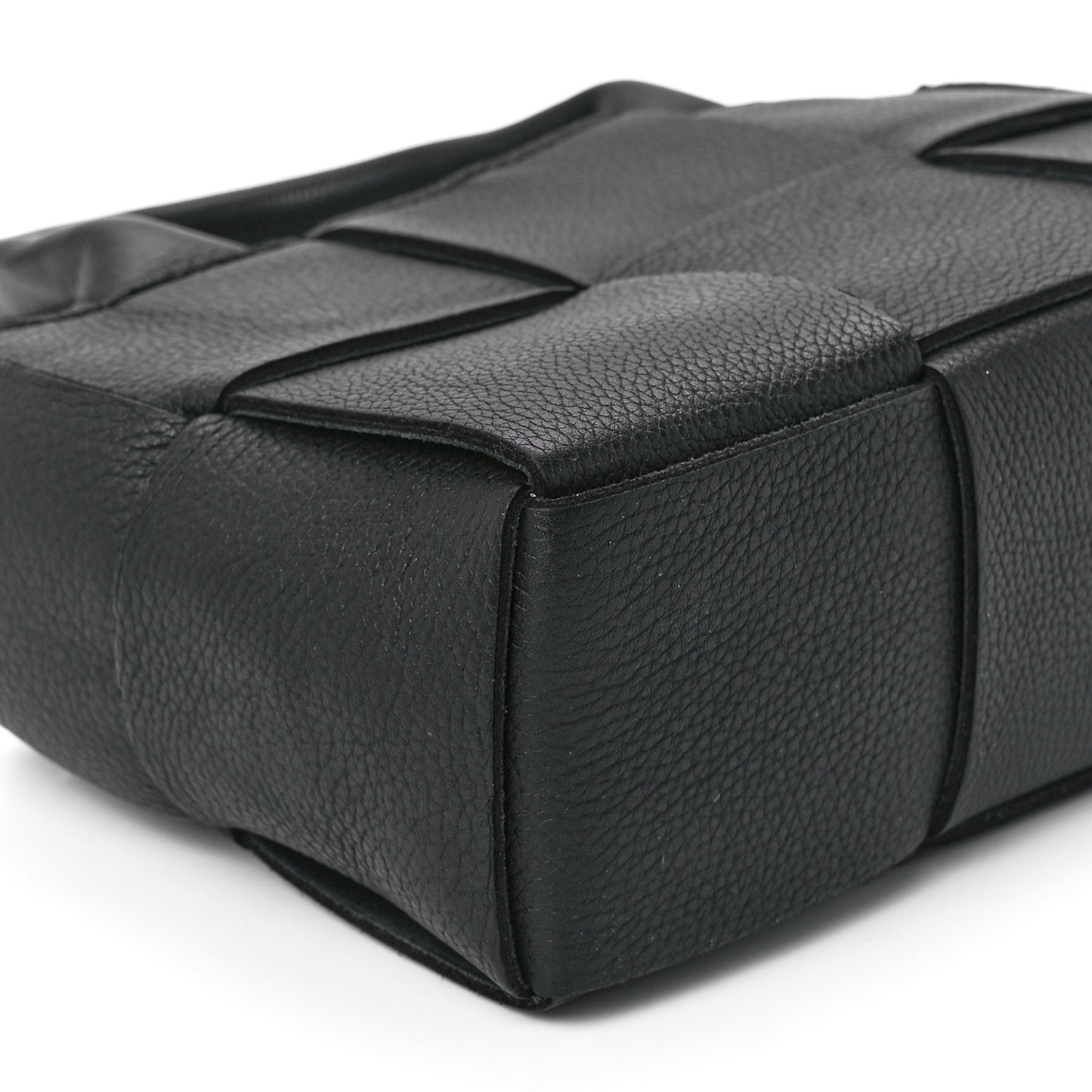 Grained Calfskin Maxi Intrecciato Mini Arco Tote Black
