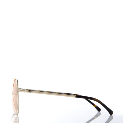 Chanel Metal Mirrored Pilot Summer Sunglasses 4223 Gold 3 of 8