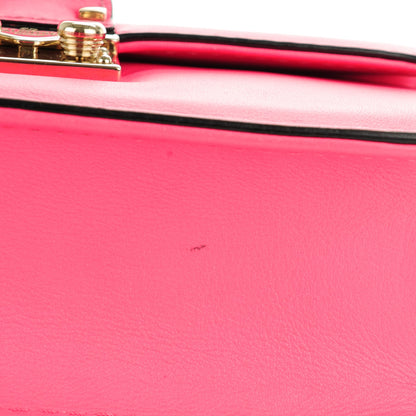 Valentino Garavani Vitello Small Glam Lock Rockstud Flap Fuxia Fluo 5 of 8