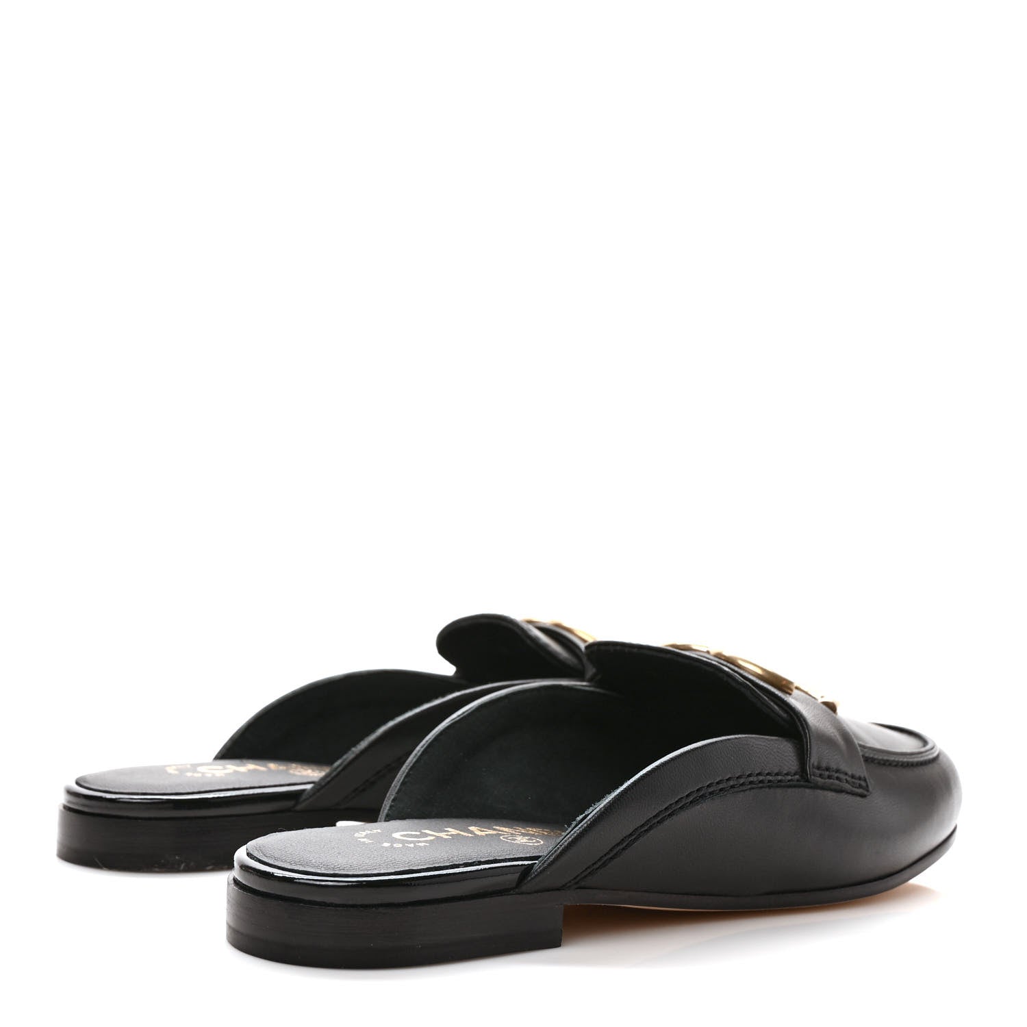 Chanel Lambskin CC Mules 35.5 Black 4 of 9