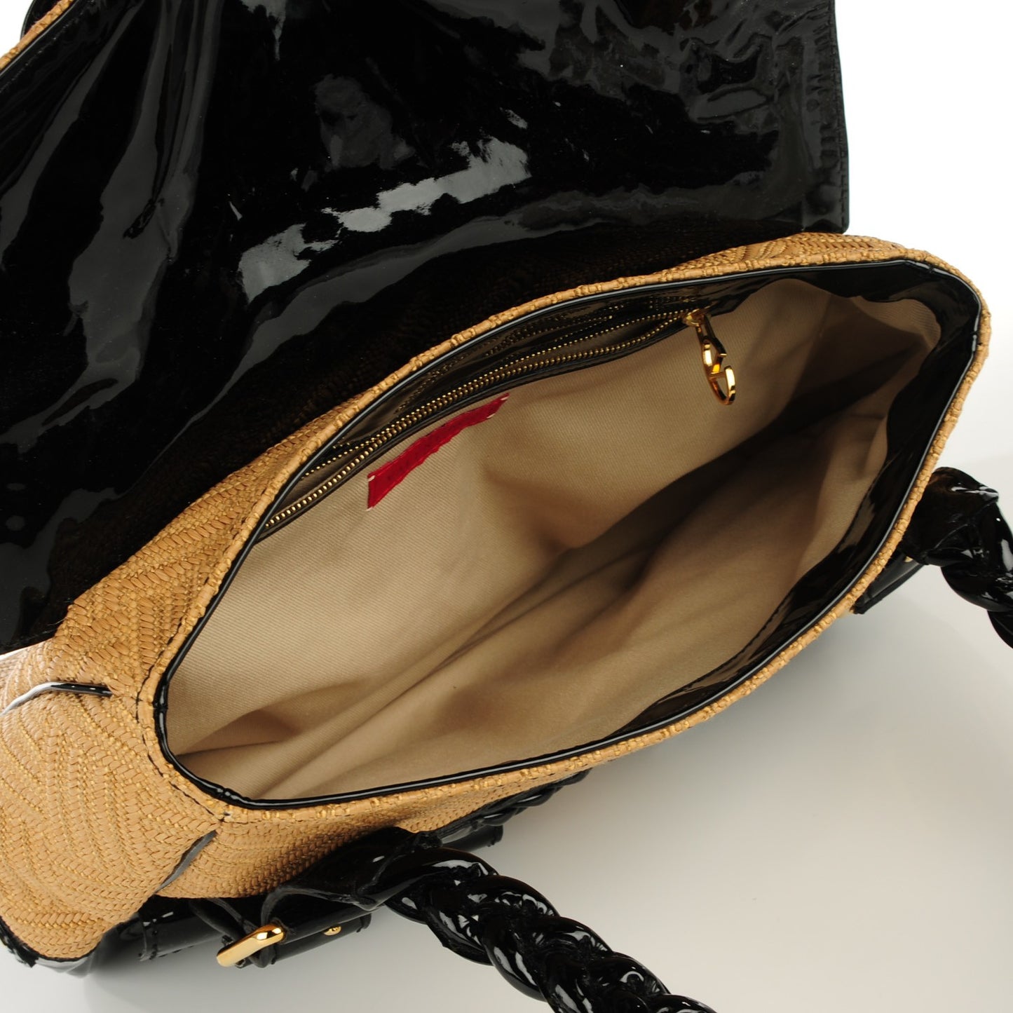 Woven Straw Patent Histoire Black