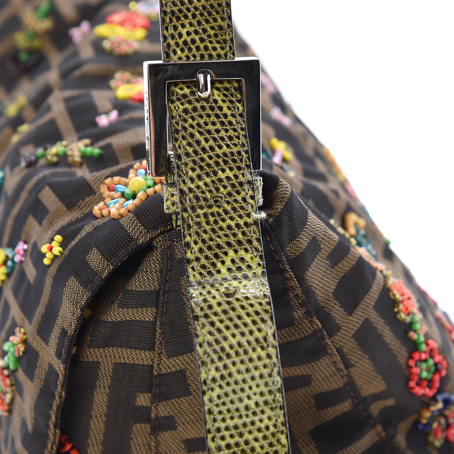 Fendi Zucca Lizard Beaded Forever Mama Baguette Multicolor 13 of 14