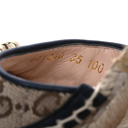 Gucci Monogram Matelasse GG Marmont Ankle Wrap Platform 35/120mm Espadrille Wedges 35 Beige Ebony Black Sand Storm 10 of 13