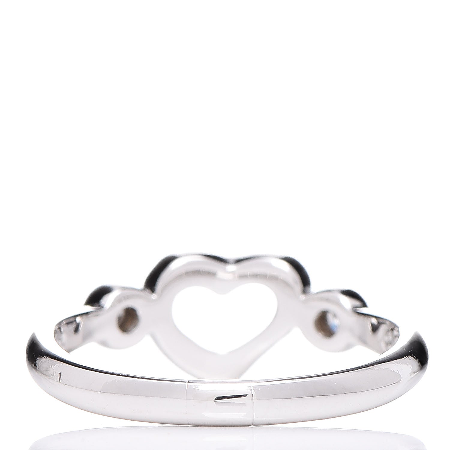 Tiffany Platinum Diamond Elsa Peretti Open Heart Ring 49 5 4 of 6