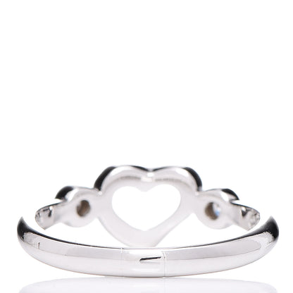 Tiffany Platinum Diamond Elsa Peretti Open Heart Ring 49 5 4 of 6