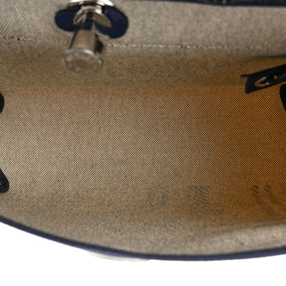 Hermes Vache Hunter Toile H Brides de Gala Herbag Zip Retourne 31 PM Bleu De France Ecru Black 6 of 11