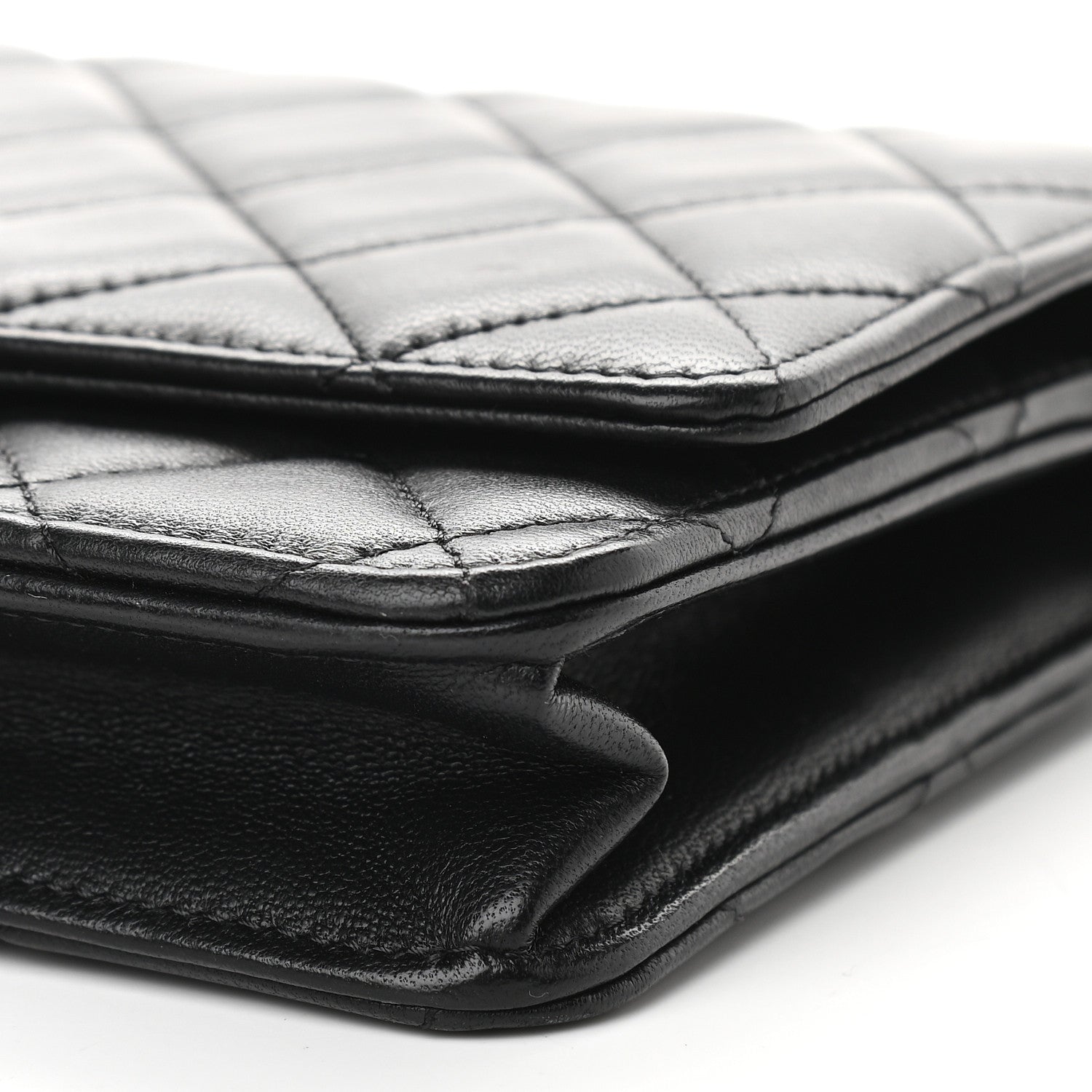 Chanel Lambskin Quilted CC Pearl Crush Wallet on Chain WOC Black 10 of 10