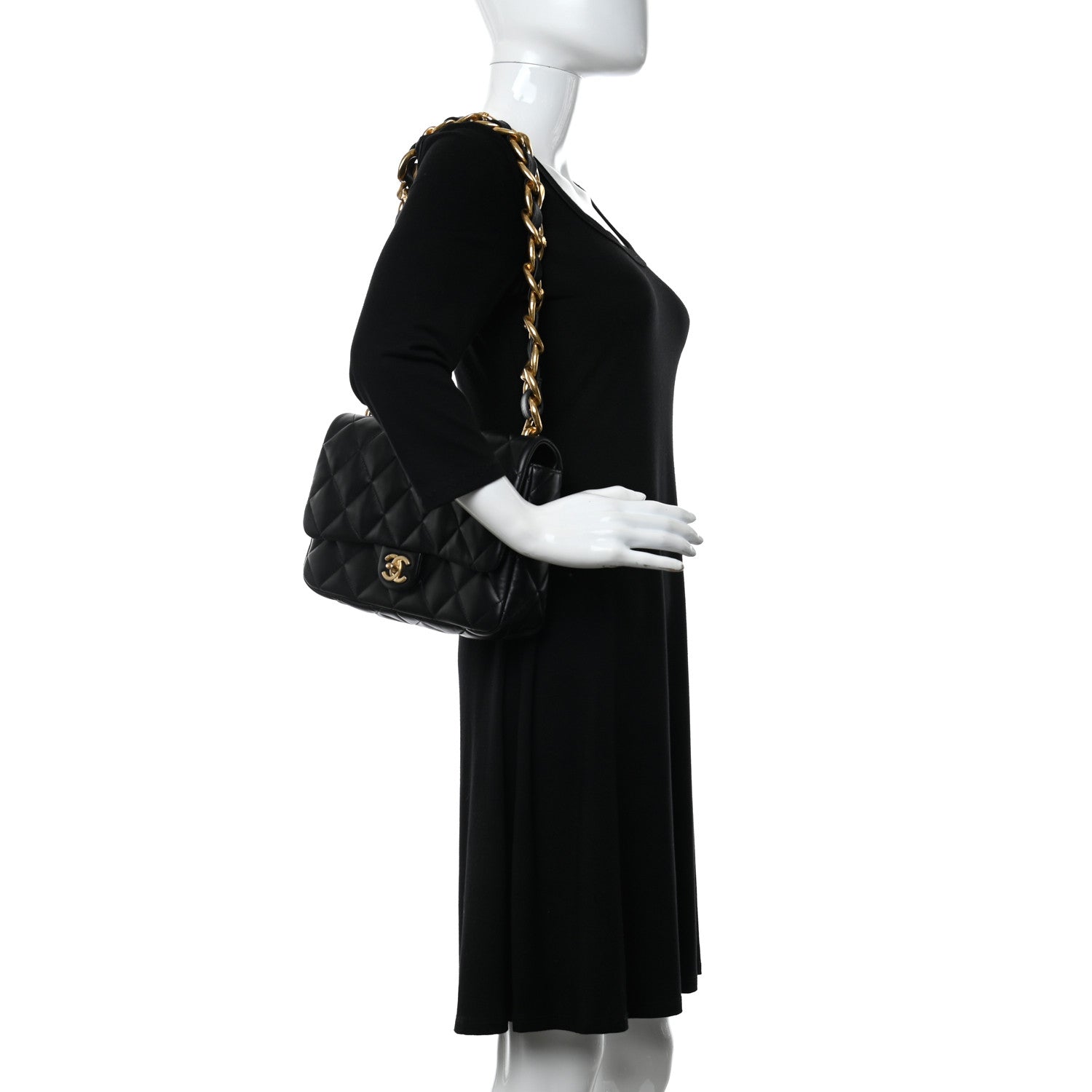 Chanel Lambskin Quilted Large CC Funky Town Flap Black 2 of 11