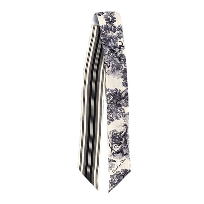 Christian Dior Silk Toile De Jouy Mitzah Scarf White 2 of 3