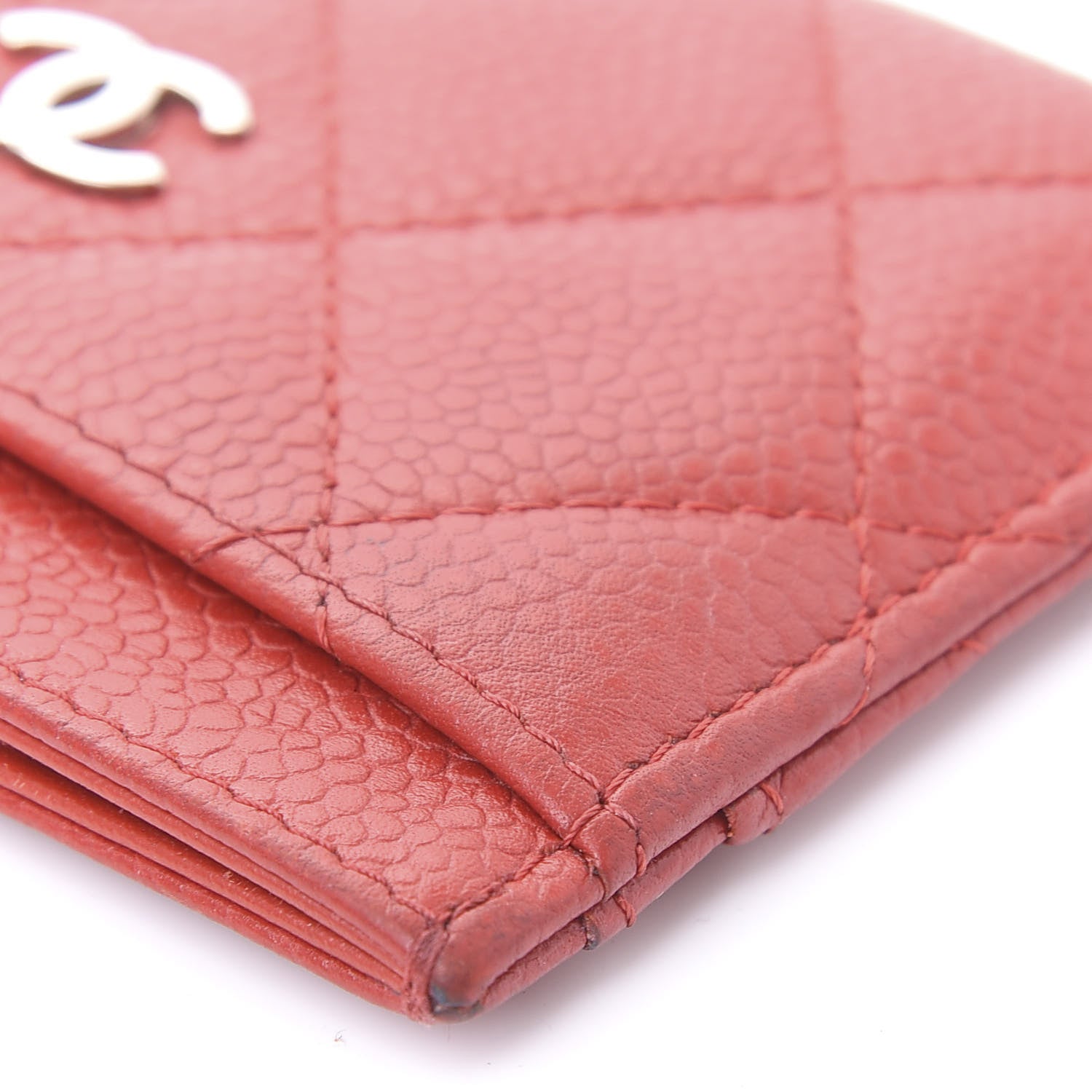Chanel Caviar Quilted Card Holder Red 6 of 13