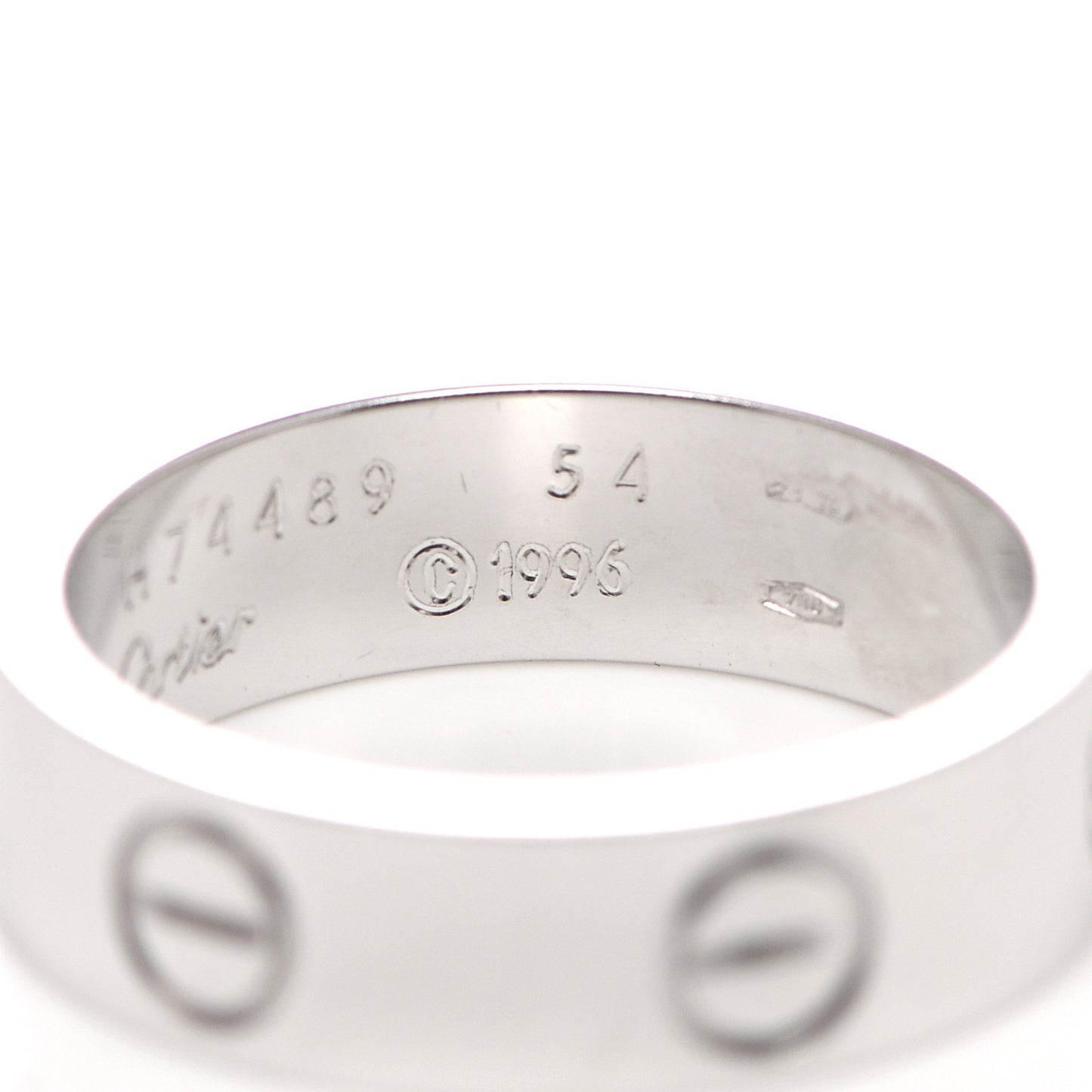 18K White Gold 5.5mm LOVE Ring 54 6.75