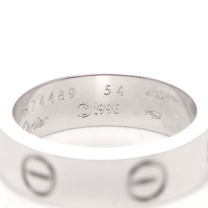 Cartier 18K White Gold 5.5mm LOVE Ring 54 6.75 4 of 6