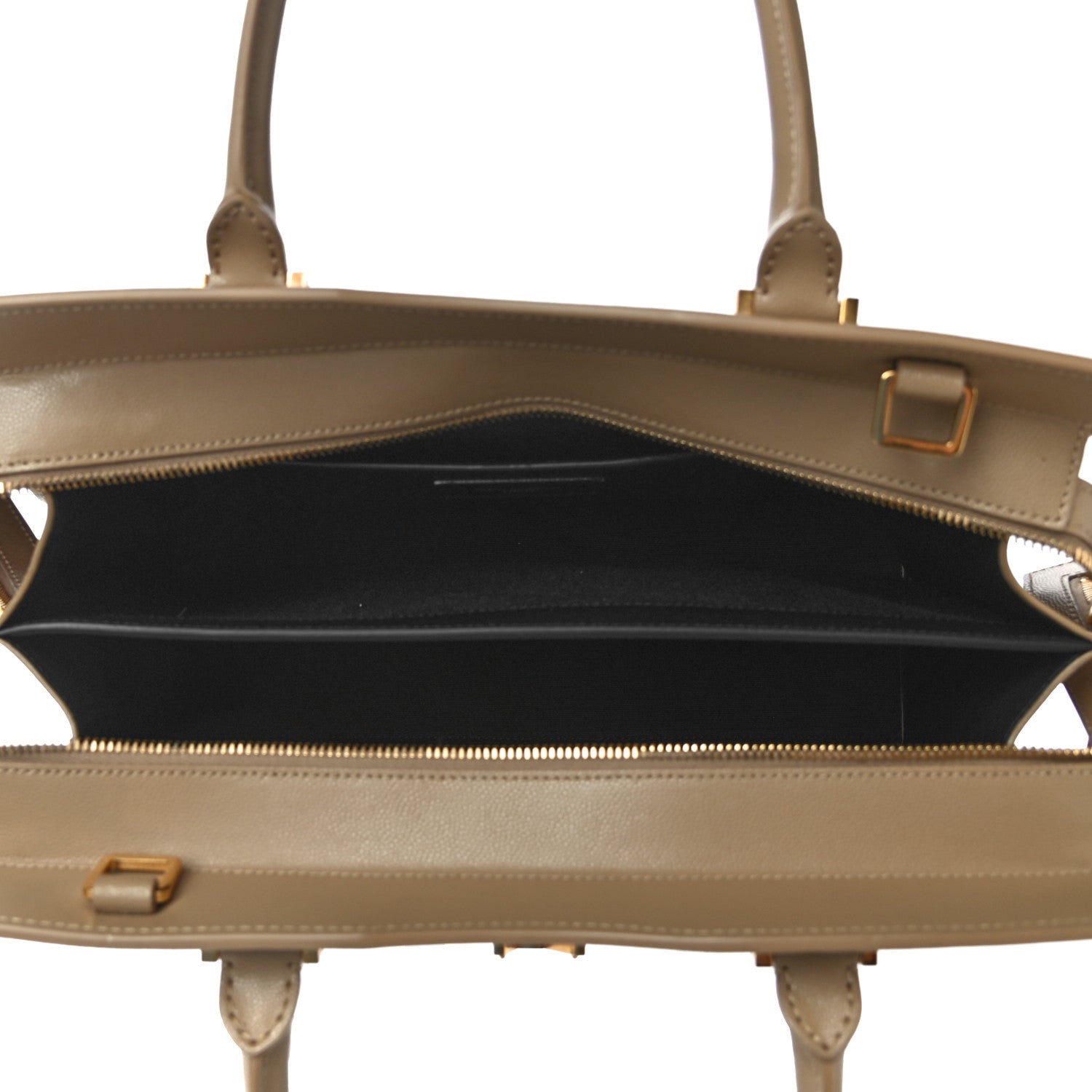 Saint Laurent Grain De Poudre Medium Uptown Tote Dark Latte 5 of 10