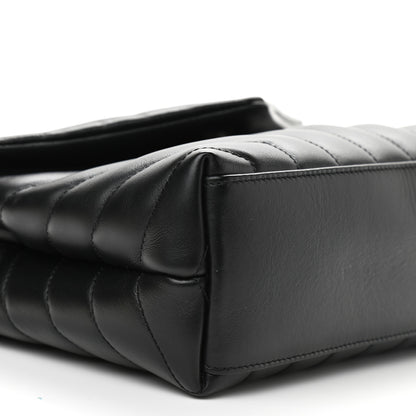 Saint Laurent Calfskin Y Quilted Monogram Small Loulou Chain Satchel Black 10 of 12