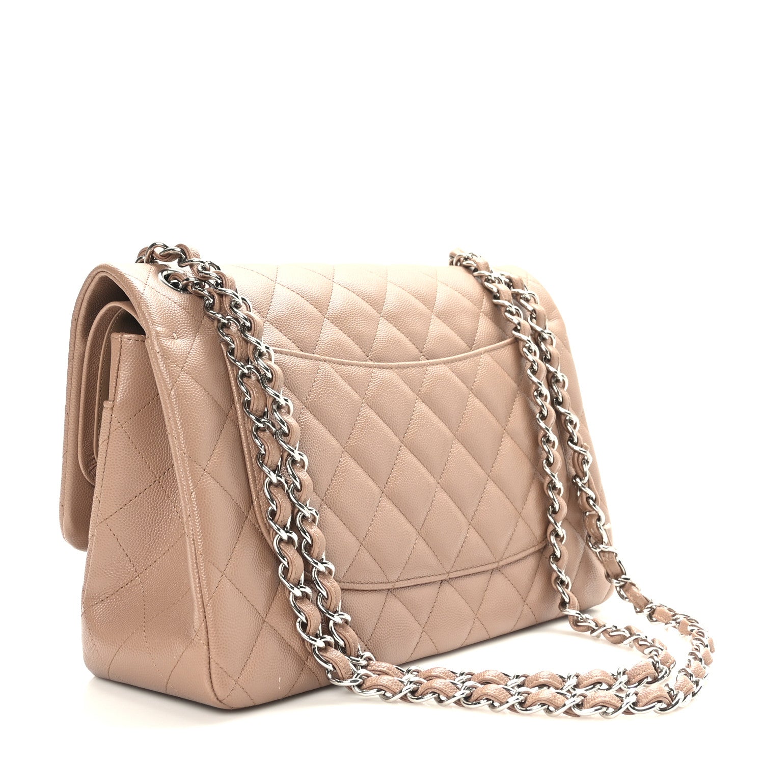 Chanel Caviar Quilted Jumbo Double Flap Beige 2 of 8