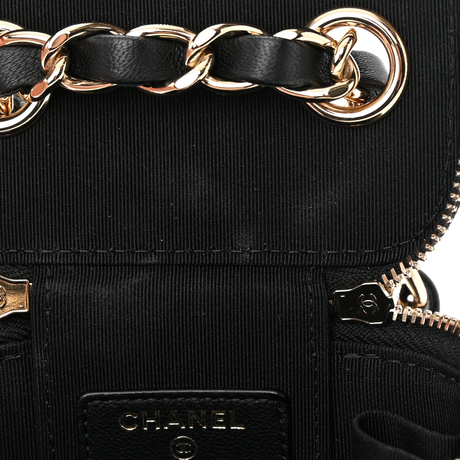 Chanel Lambskin Crochet Small Vanity Case With Chain Black 12 of 17