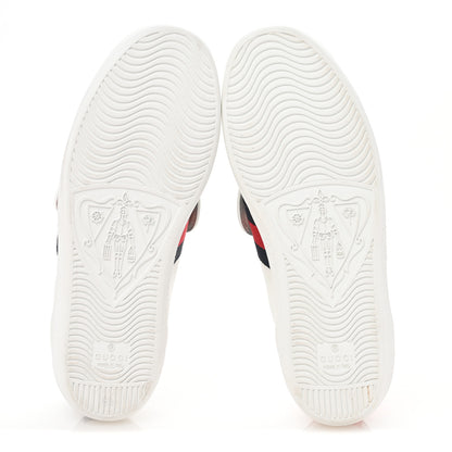 Gucci Calfskin Ayers Crystal Web Pineapple Embroidered Womens New Ace Sneakers 35.5 White 6 of 10