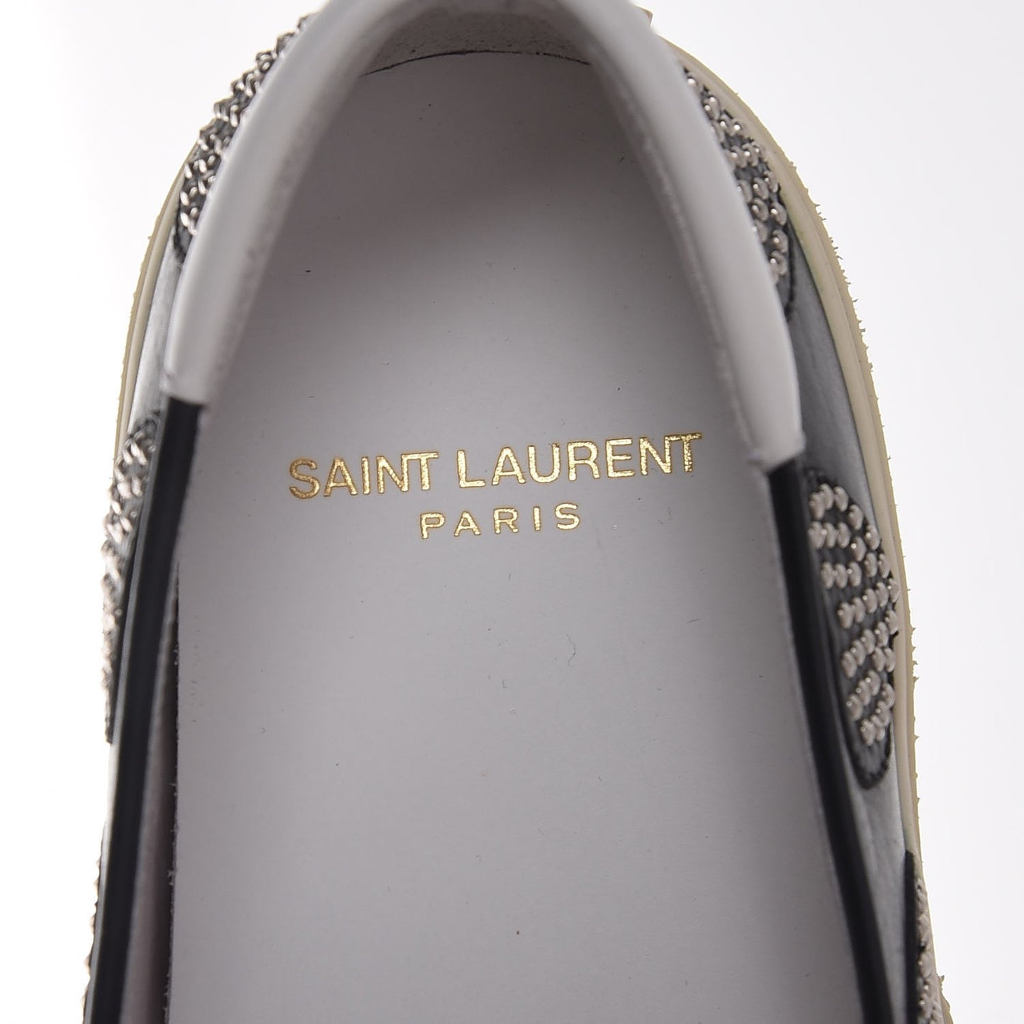 Calfskin Heart Studded Skate Sneaker 39 Black