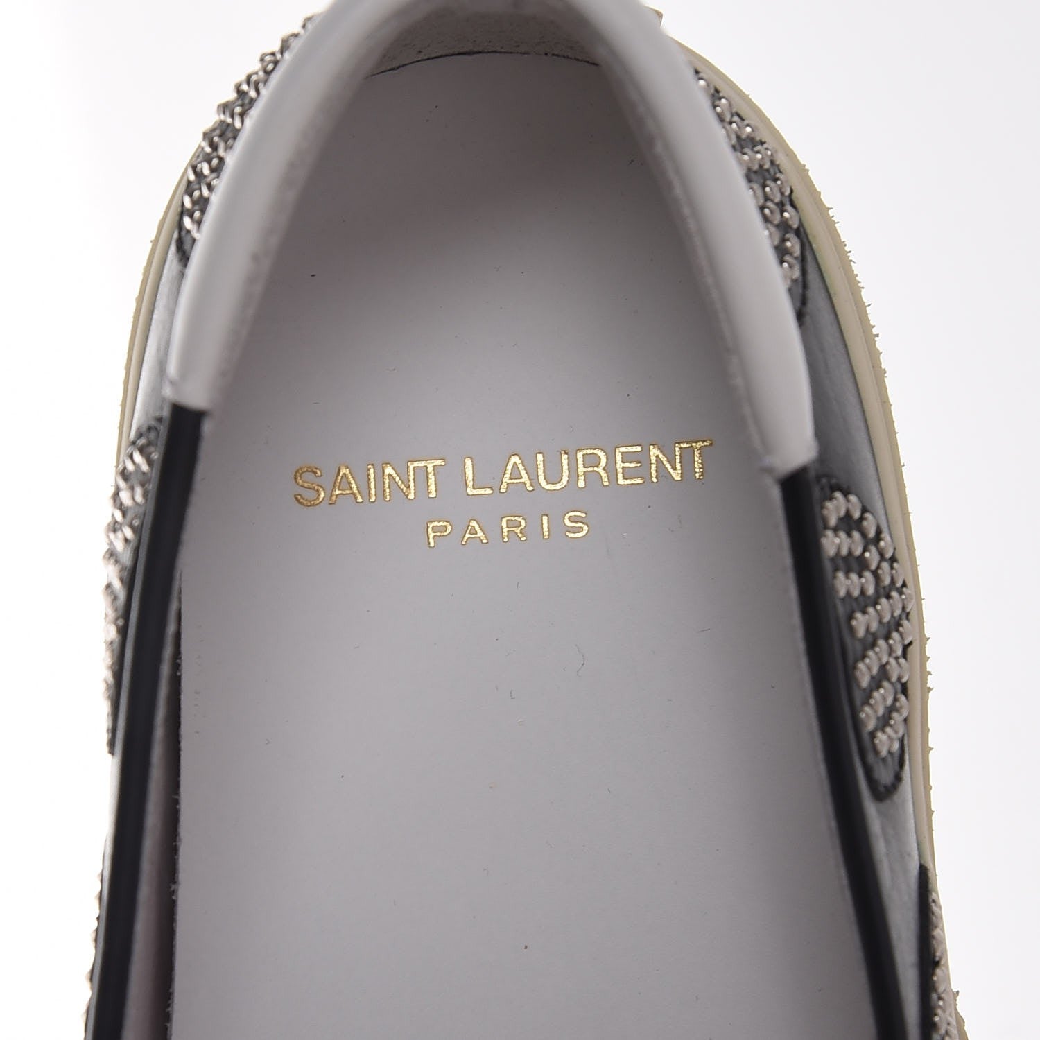 Saint Laurent Calfskin Heart Studded Skate Sneaker 39 Black 7 of 8