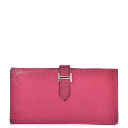 Hermes Chevre Mysore Bearn Wallet Rose Shocking 1 of 11