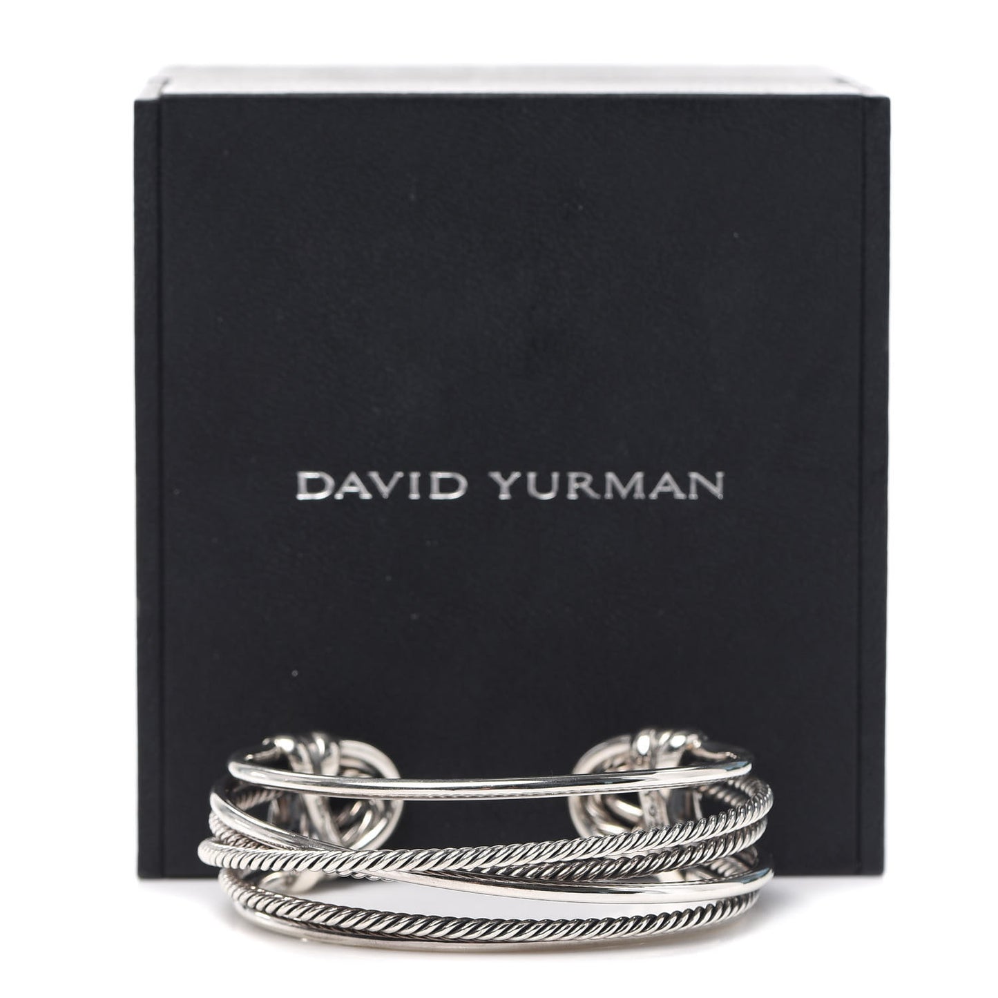 Sterling Silver Narrow Crossover Cuff Bracelet