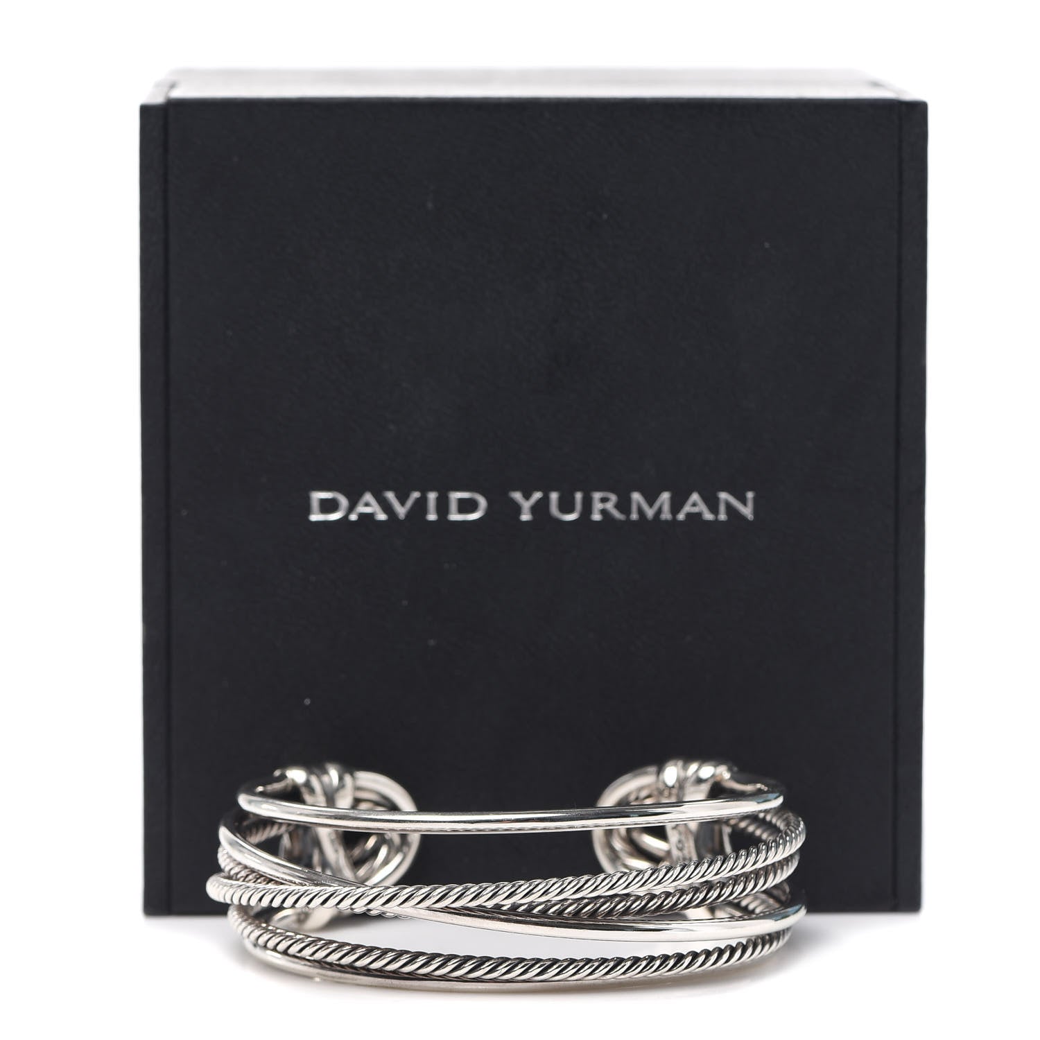 David Yurman Sterling Silver Narrow Crossover Cuff Bracelet 6 of 6