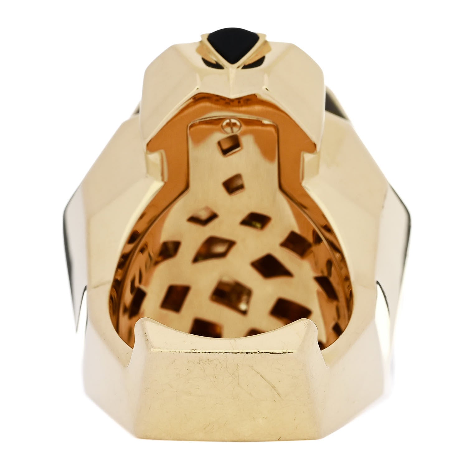 Cartier 18K Yellow Gold Peridot Black Onyx Black Lacquer Panthere De Cartier Ring 66 11.5 4 of 7