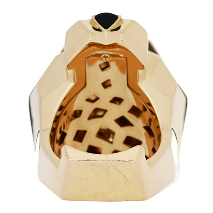 Cartier 18K Yellow Gold Peridot Black Onyx Black Lacquer Panthere De Cartier Ring 66 11.5 4 of 7