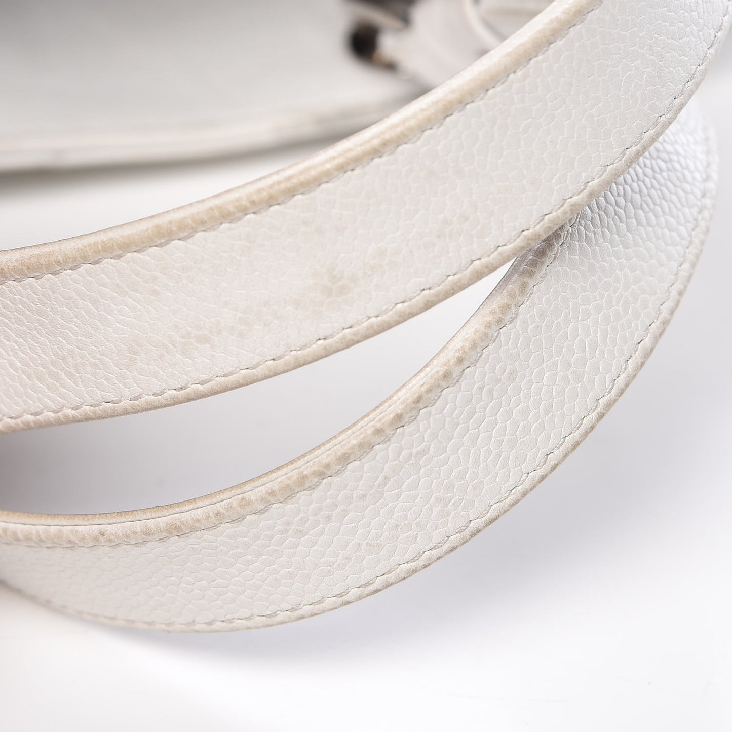Soft Caviar Quilted CC Timeless Tote White