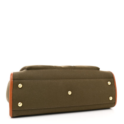 Fendi Canvas Calfskin Medium 3 Pocket Peekaboo Iconic Satchel Amazzonia Cuoio 4 of 10