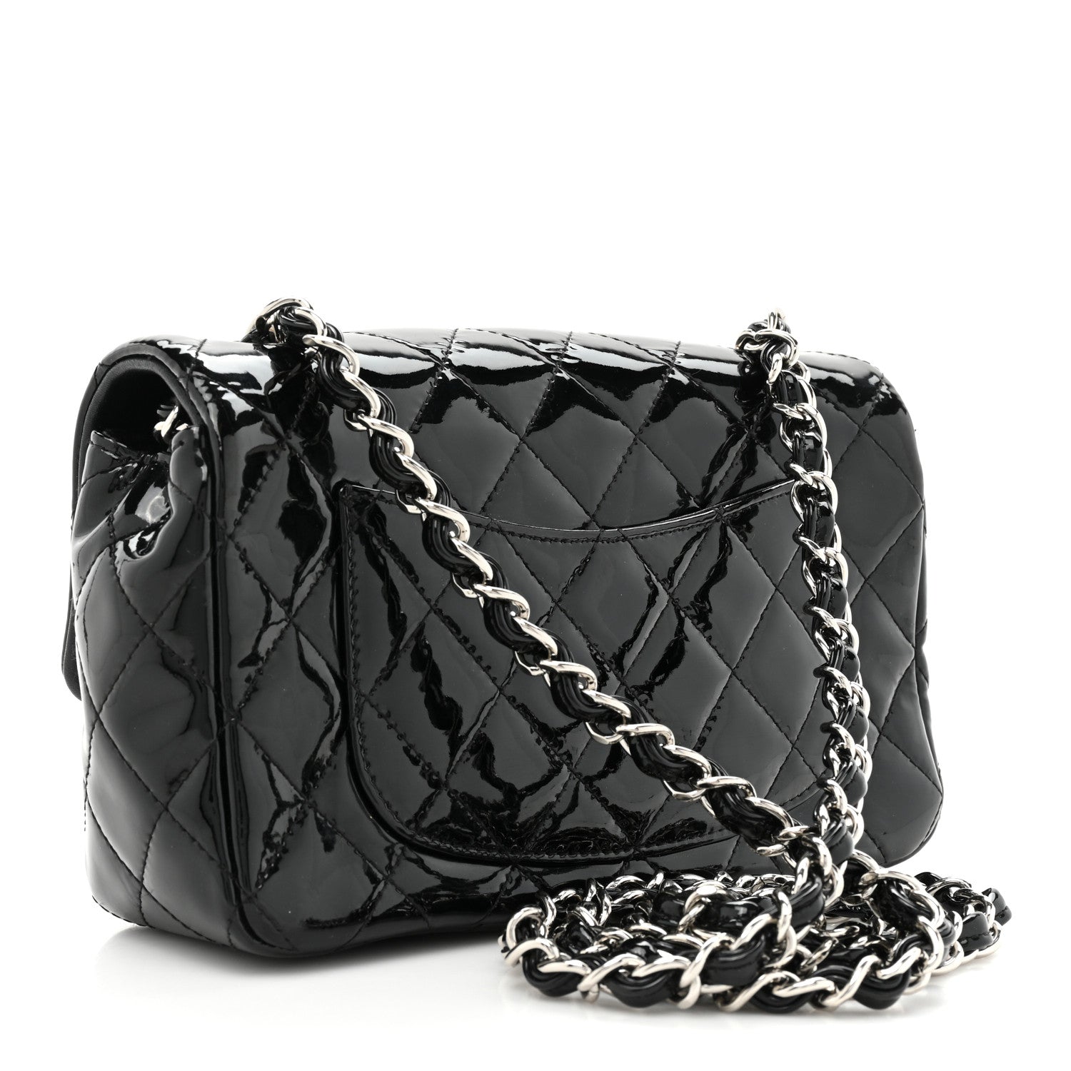 Chanel Patent Calfskin Quilted Mini Rectangular Flap Black 3 of 11