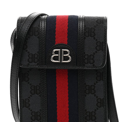Gucci X BALENCIAGA BB Monogram Web Mini Ophidia Crossbody Bag Black 7 of 9