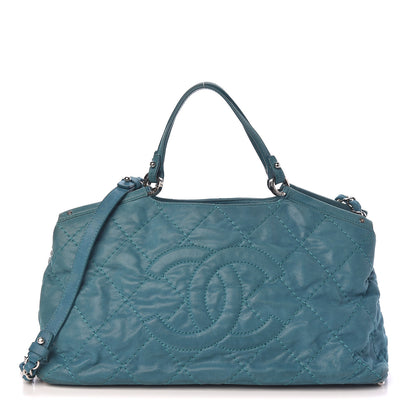 Chanel Iridescent Calfskin Quilted Small Sea Hit Tote Turquoise 1 of 11