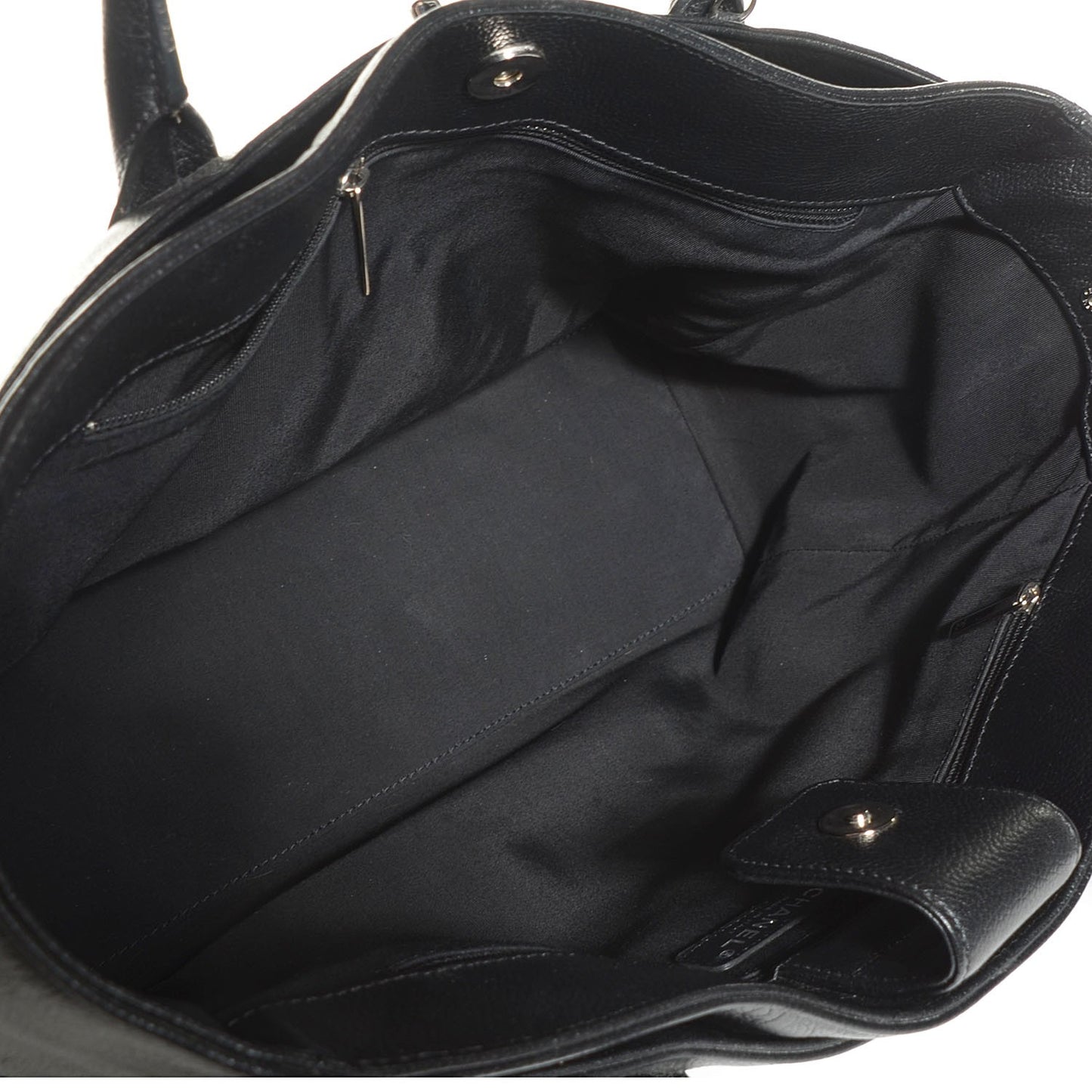 Calfskin Cerf Executive Shopper Tote Black